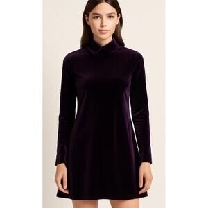 Y2K Velvet Mini Dress Womens Size Medium Aubergine Purple Witchy Mall Goth Party